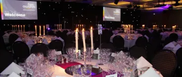 FSW gala dinner table with candles