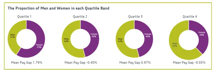 donut graphs of gender gap 2017